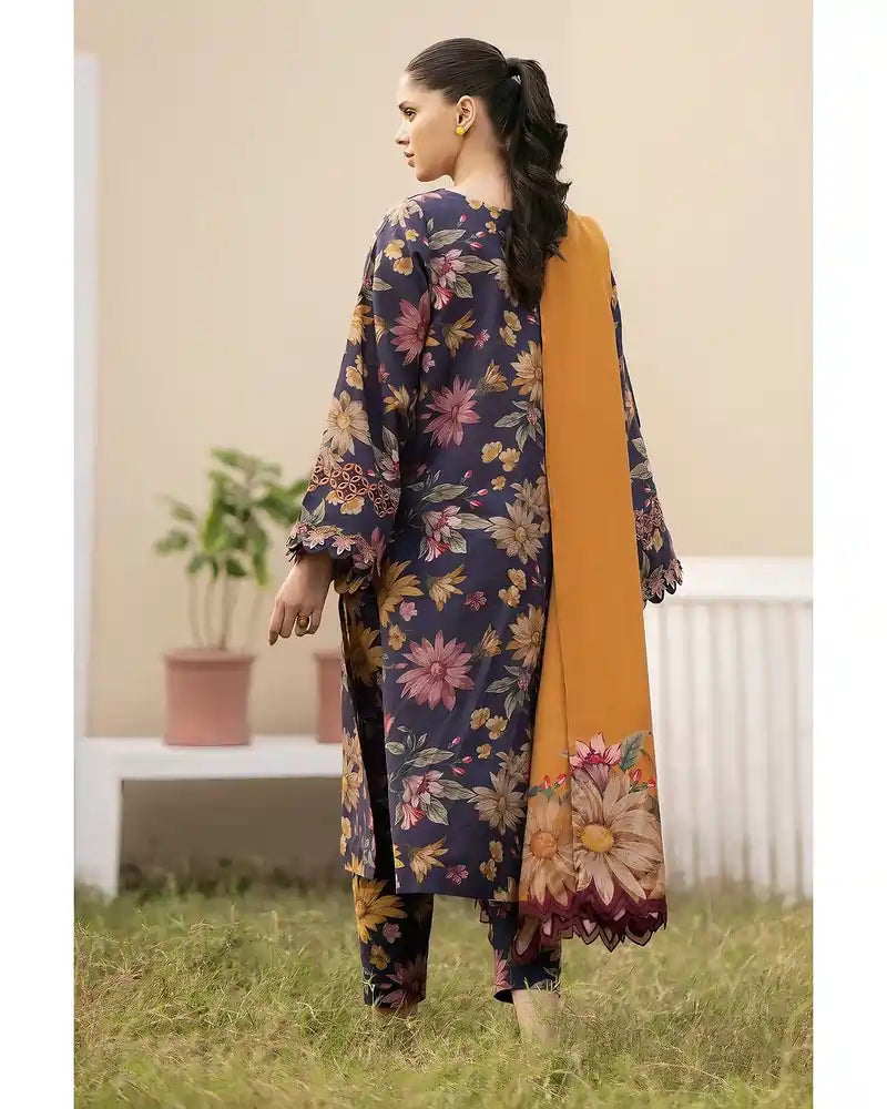 3 PC | Digital Print Lawn | 2 Side Print Dupatta