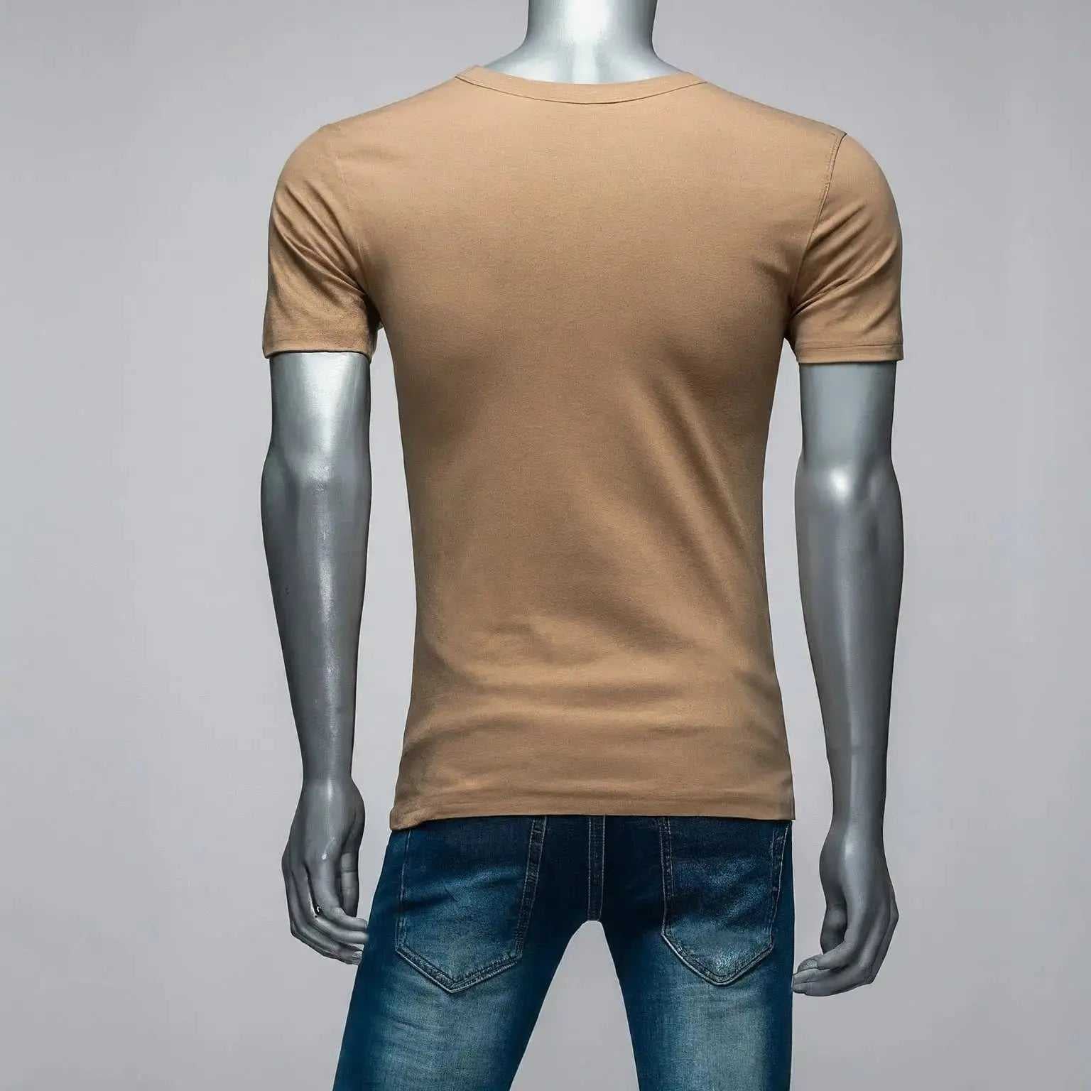 Light brown t shirt for men |back view |  AFRAZ