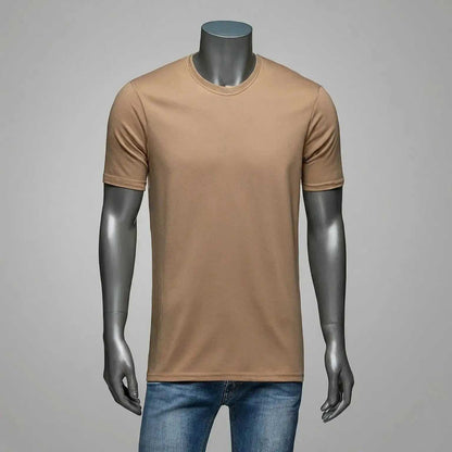 Light brown t shirt for men | front view | AFRAZ