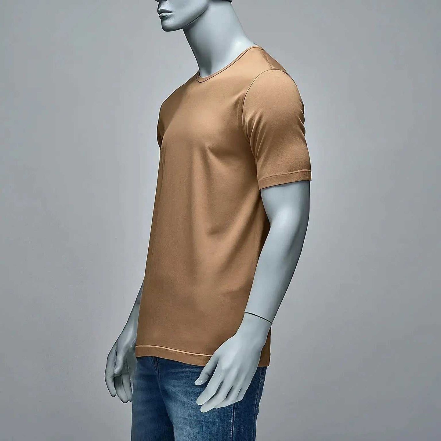 Light brown t shirt for men |side view |  AFRAZ