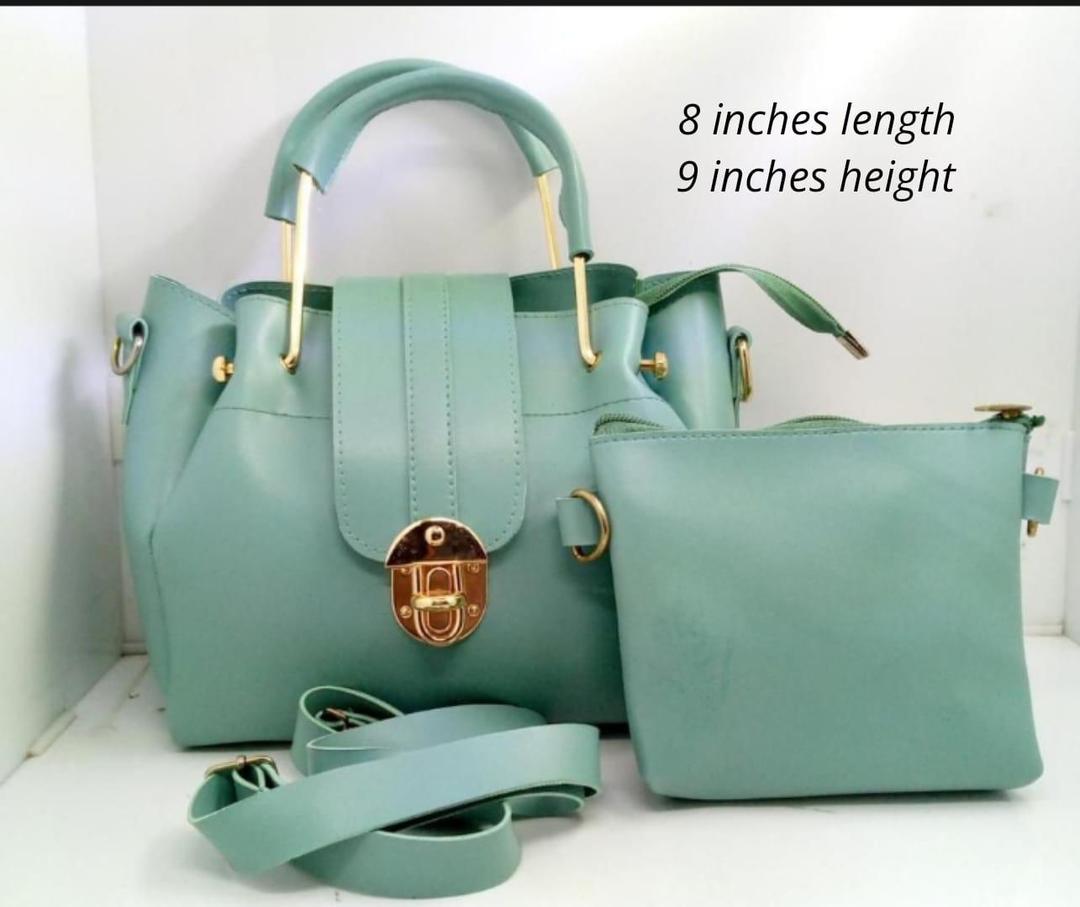 Women’s Green PU Leather Cross body Bag Set – Stylish 2 Piece Handbag & Wallet