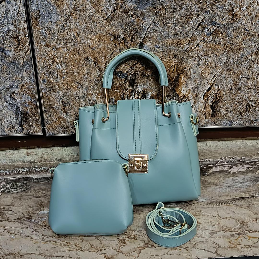 Women’s Green PU Leather Cross body Bag Set – Stylish 2 Piece Handbag & Wallet