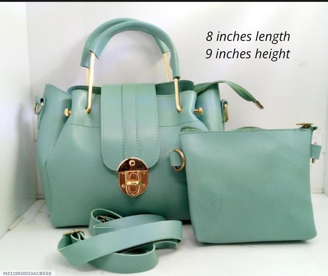 Women’s Green PU Leather Cross body Bag Set – Stylish 2 Piece Handbag & Wallet