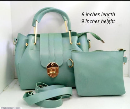 Women’s Green PU Leather Cross body Bag Set – Stylish 2 Piece Handbag & Wallet