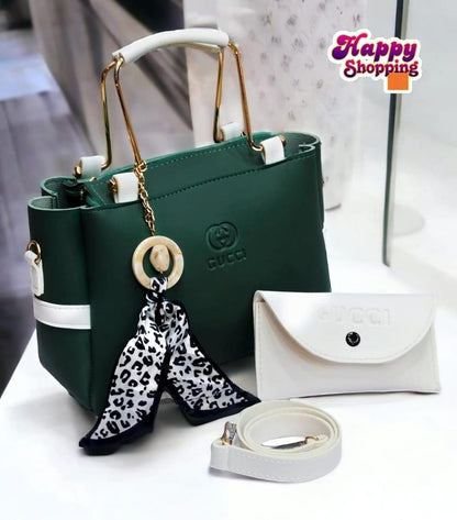 Women’s Grey & Maroon Handbag with Wallet Set – Luxury Style Designer Look
