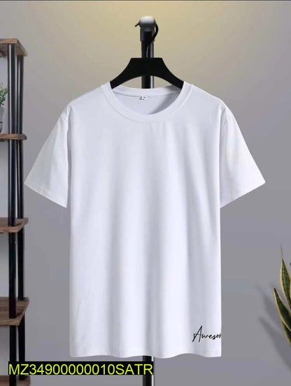 Men’s White Polyester Plain T-Shirt – Soft Comfortable Casual Wear (S to XXL)