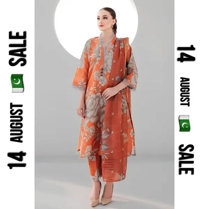 3PC | Digital Print | Monar Shirt & Trousers, Chiffon & Monar Diamond Dupatta