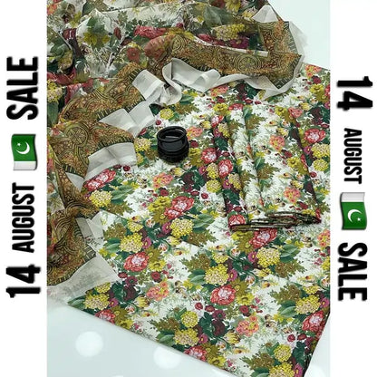 3PC | Digital Print | Monar Shirt & Trousers, Chiffon & Monar Diamond Dupatta