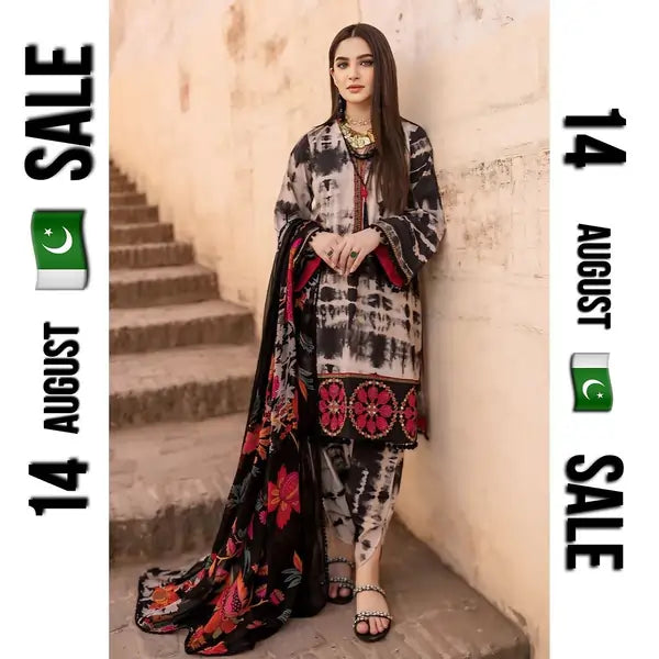 3PC | Digital Print | Monar Shirt & Trousers, Chiffon & Monar Diamond Dupatta