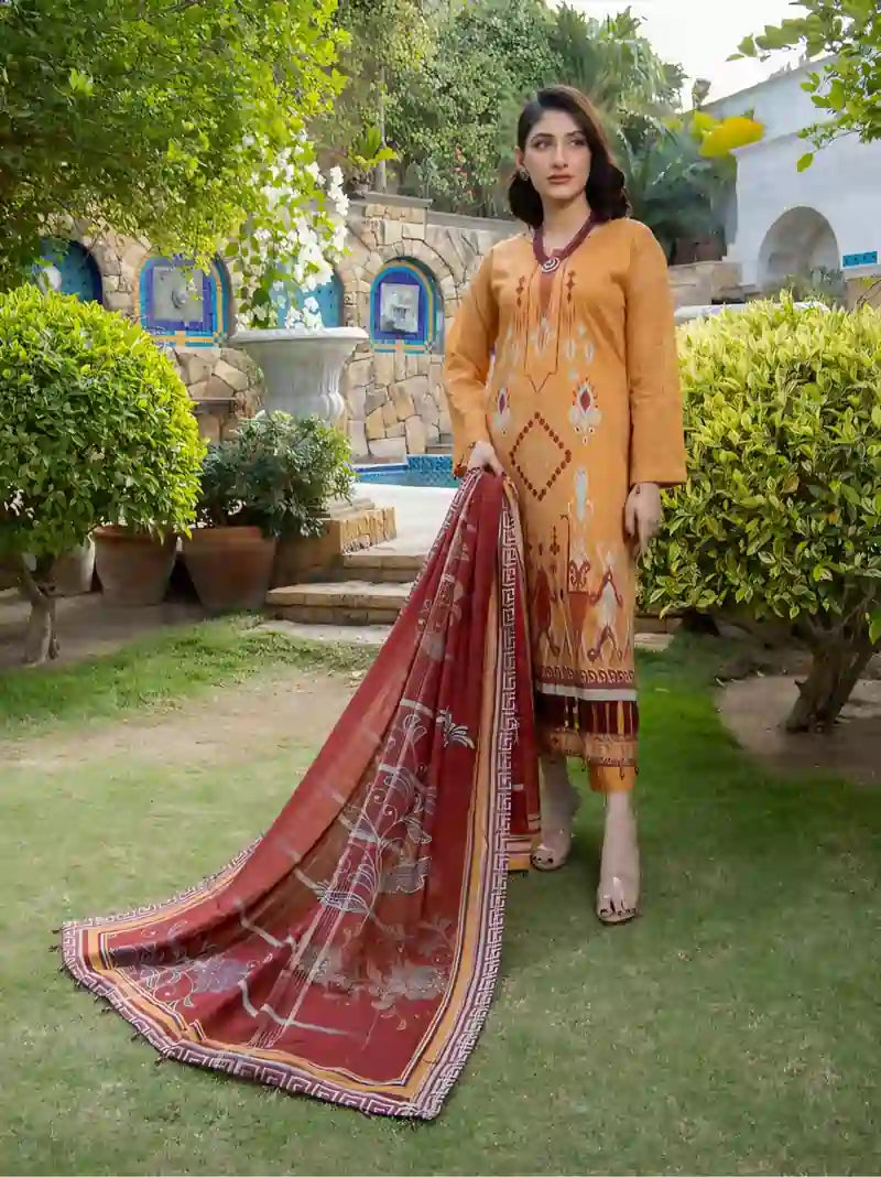 3P - Lawn/Schiffli Shirt - Lawn Trousers - Fancy Lawn Dupatta | AFRAZ