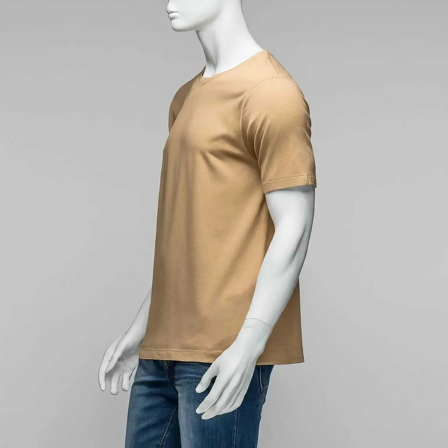 Buy beige color cotton t shirt in lahore | AFRAZ