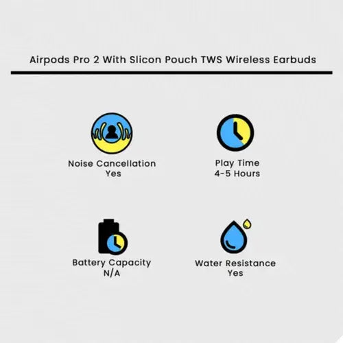 Premium AirPods Pro 2 TWS Wireless Earbuds (Carbon Titanium Edition) — Active Noise Cancelling (ANC) Headset with Buzze