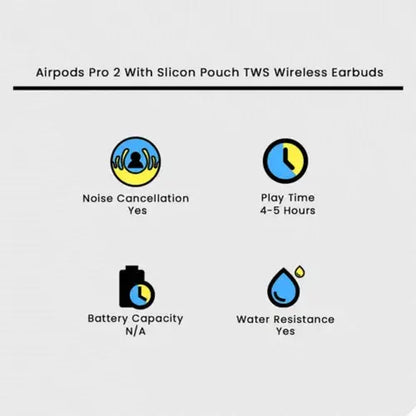 Premium AirPods Pro 2 TWS Wireless Earbuds (Carbon Titanium Edition) — Active Noise Cancelling (ANC) Headset with Buzze