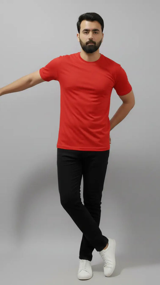Buy plain red t shirt for men | AFRAZ