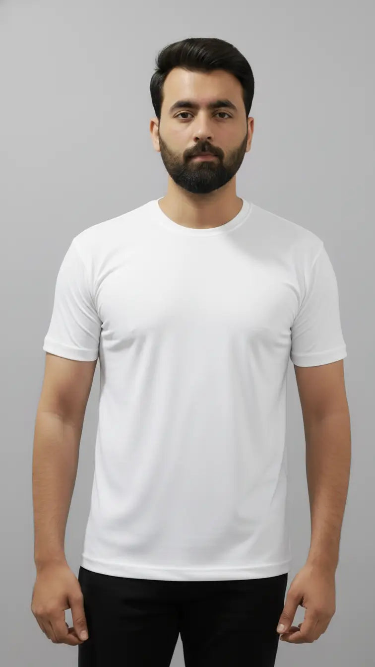 Men’s plain white plain  t-shirt – AFRAZ Pakistan
