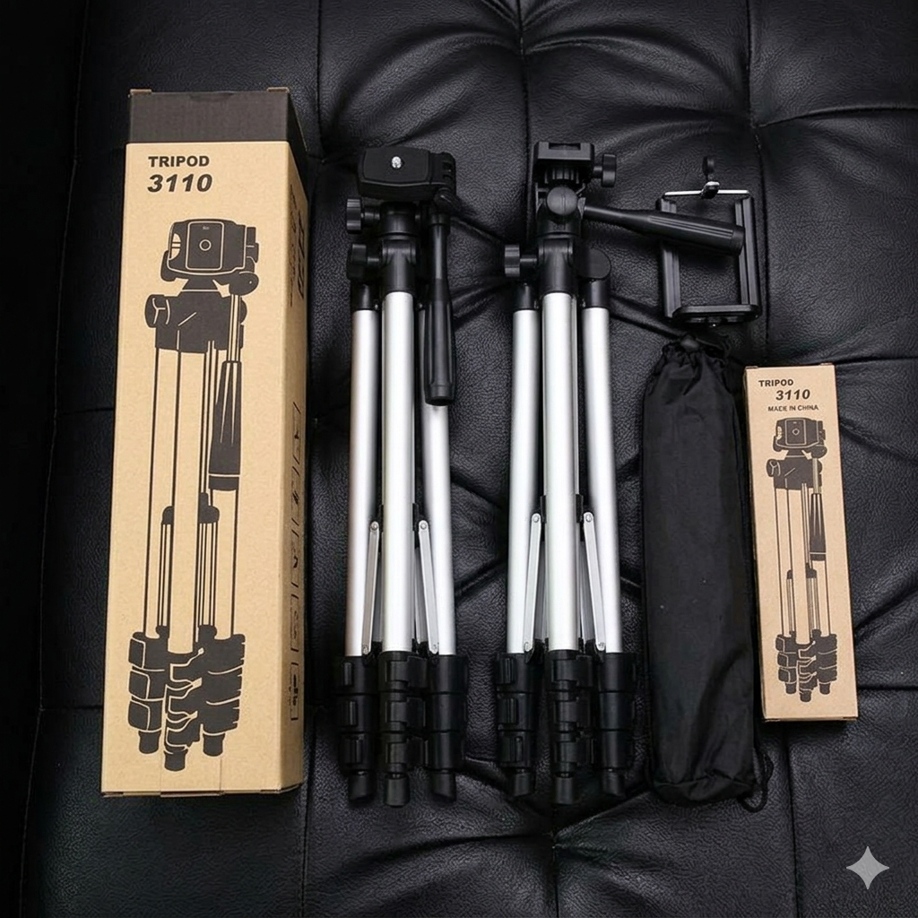 Afraz 3-in-1 Professional Camera & Mobile Tripod Stand — Adjustable & Foldable Video Gear