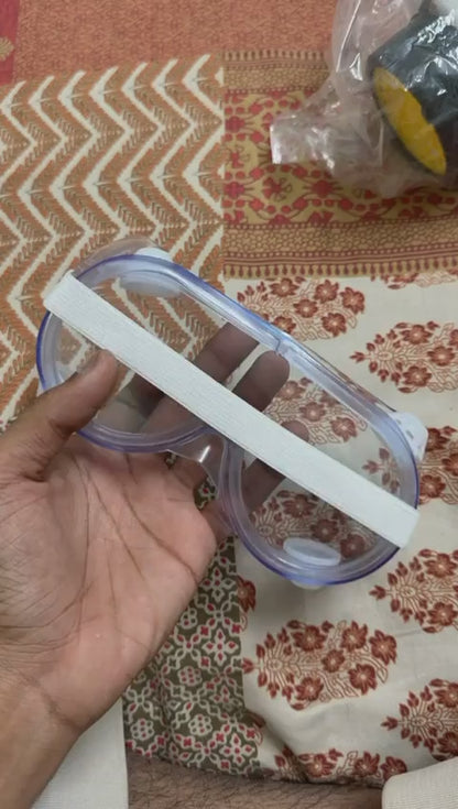 Afraz Protective Safety Goggles Eye Shield – Clear Durable Plastic Glasses with Soft Elastic Headband for Lab, DIY & Workshop