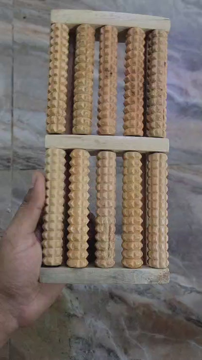 Afraz Premium Wooden Roller Foot Massager – Natural Wood Stress Relief & Circulation Tool
