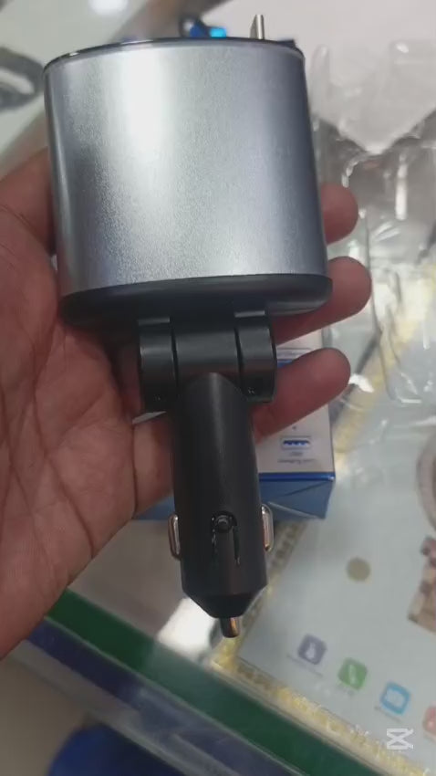 Afraz Smart 120W Retractable 4-in-1 Fast Car Charger for Gadgets