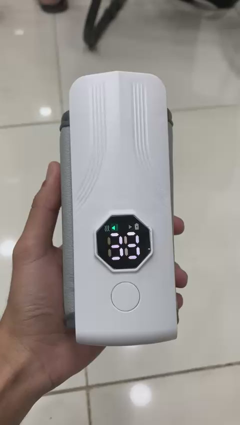 Afraz Portable Baby Bottle Warmer – Fast 1-Min Heating Rechargeable Milk Heater, USB Powered Travel Bottle Warmer with 6 Temperature Levels & Smart LCD Display for On-the-Go Feeding