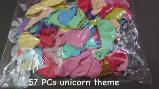 Afraz 57-Pcs Pastel Unicorn Birthday Decoration Set with Balloon Garland Kit for Girls Party