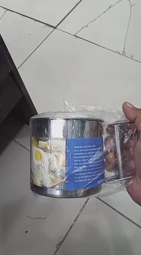 Afraz Smart Stainless Steel Flour Sifter Cup – Premium Baking & Pastry Tool